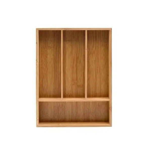 Suport Tacamuri pentru Sertar cu 4 compartimente,Bambus, 32x25x4 cm