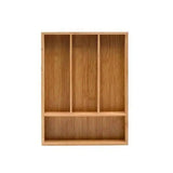 Suport Tacamuri pentru Sertar cu 4 compartimente,Bambus, 32x25x4 cm