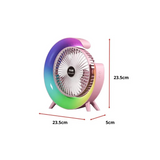 Ventilator de Birou Portabil cu USB, Lumini LED, 3 Trepte de Viteza